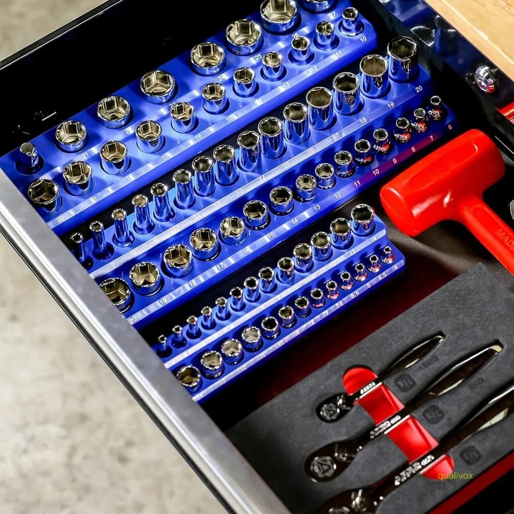 Magnetic Socket Organizer, 6 Piece Socket Holder Kit