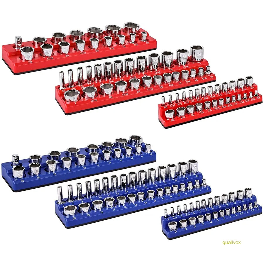 Magnetic Socket Organizer, 6 Piece Socket Holder Kit