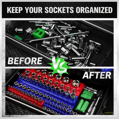 Magnetic Socket Organizer, 6 Piece Socket Holder Kit